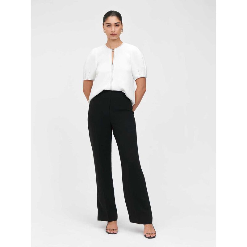 Veronika Maine Japanese Crepe Keyhole Neck Top image number 3